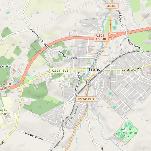 OpenStreetMap map of Page County Jail, VA