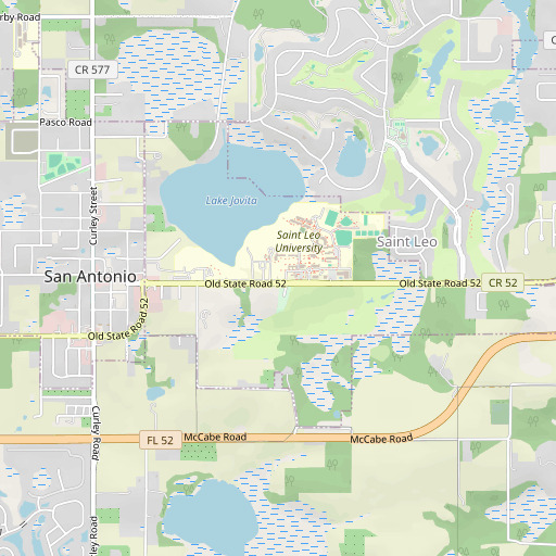 OpenStreetMap map of Saint Leo Post Office, FL