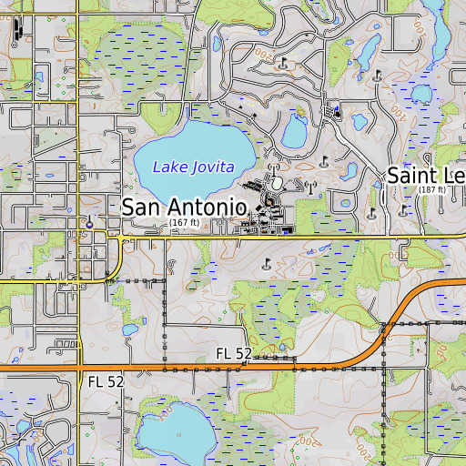 OpenTopoMap map of Saint Leo Post Office, FL