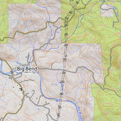 OpenTopoMap map of Deer Ranch, CA