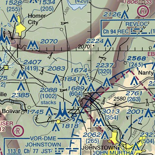 FAA VFR chart of Armagh Post Office, PA