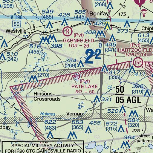 FAA VFR chart of Pate Lake, FL