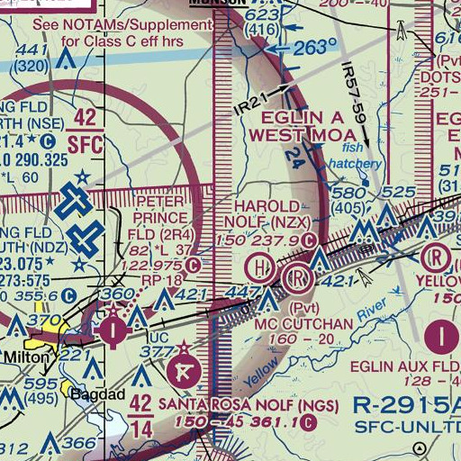 FAA VFR chart of Adams Spring Branch, FL