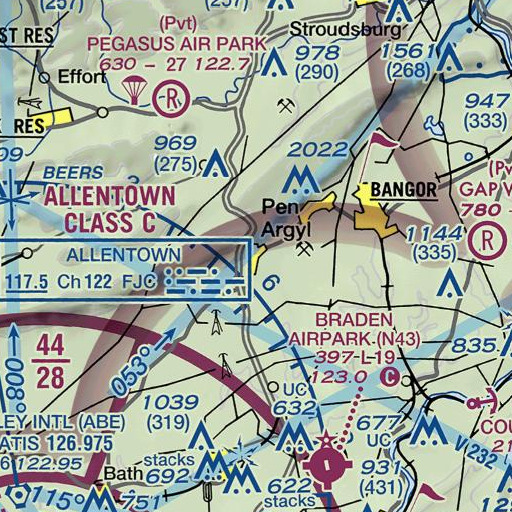 FAA VFR chart of Wind Gap Post Office, PA