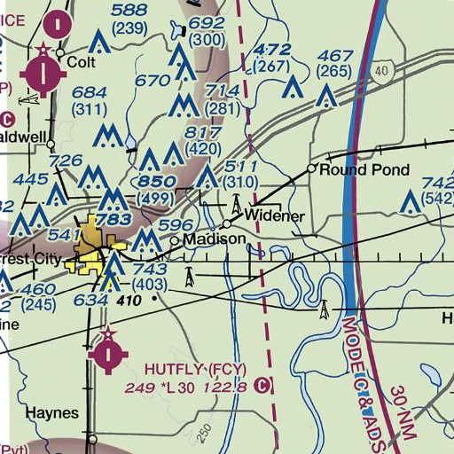 FAA VFR chart of Widener Post Office, AR