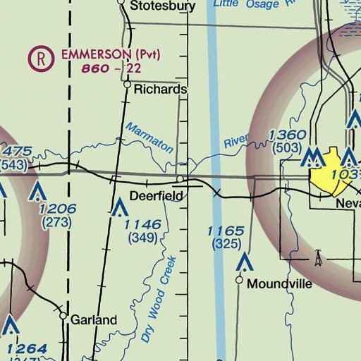 FAA VFR chart of Deerfield Post Office, MO