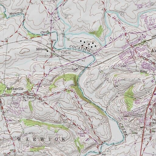 USGS 24K topo map of Millway Run, PA