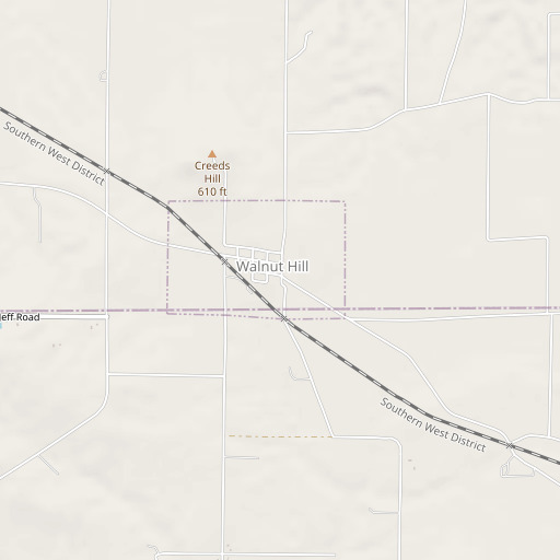 OpenStreetMap map of Walnut Hill Post Office, IL
