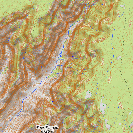 OpenTopoMap map of Cheyava Falls, AZ