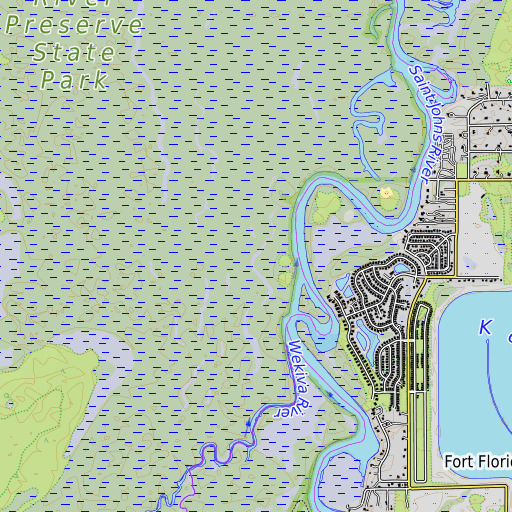 OpenTopoMap map of Chub Slough, FL