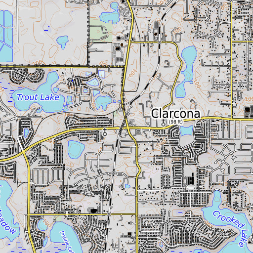 OpenTopoMap map of Clarcona, FL