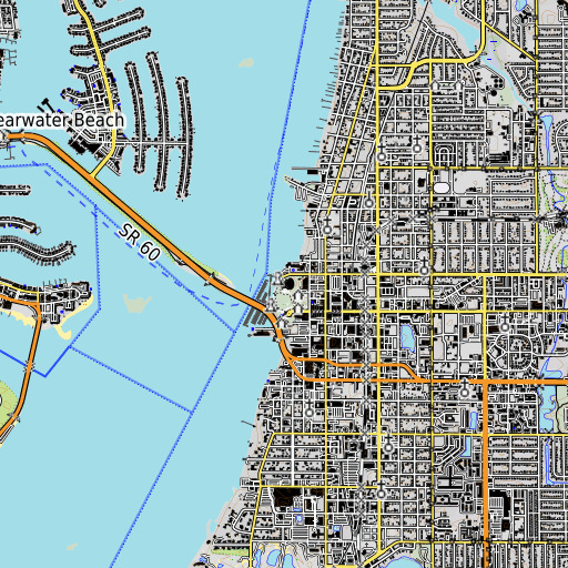 OpenTopoMap map of Coachman Park, FL
