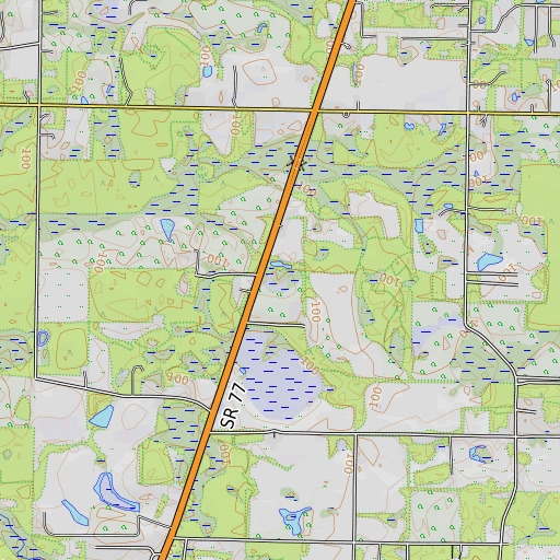 OpenTopoMap map of Cobb Bay, FL