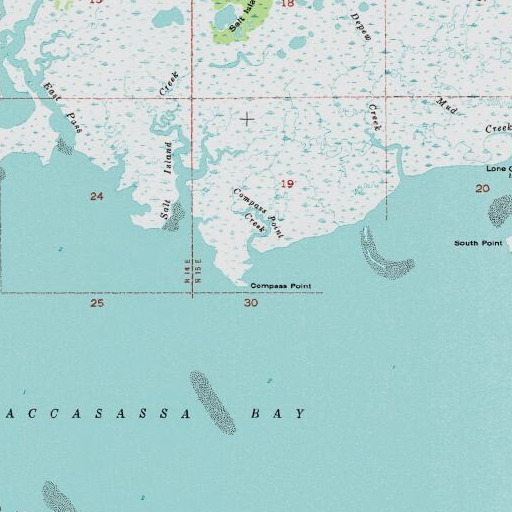 USGS 24K topo map of Compass Point Creek, FL
