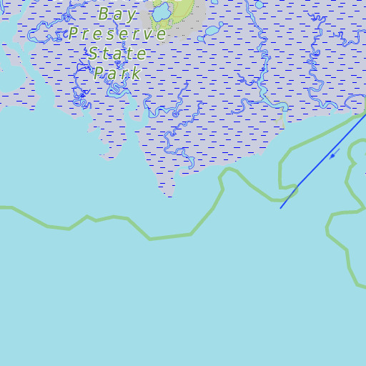 OpenTopoMap map of Compass Point Creek, FL