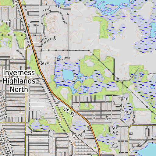 OpenTopoMap map of Connell Lake, FL