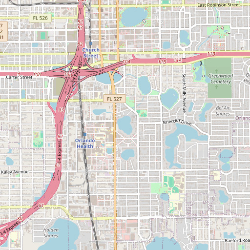 OpenStreetMap map of Lake Copeland, FL