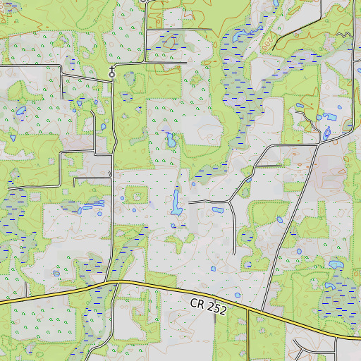 OpenTopoMap map of Crab Creek, FL