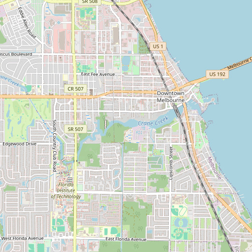 OpenStreetMap map of Crane Creek, FL