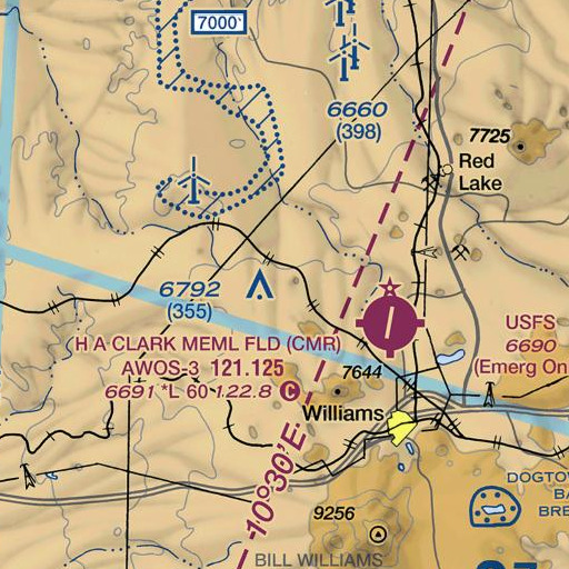 FAA VFR chart of Coxcomb Hill, AZ