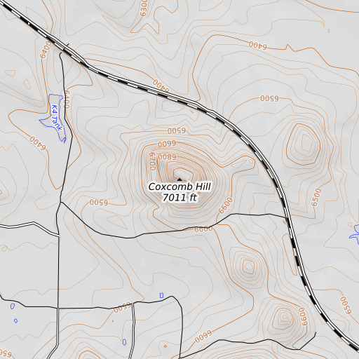 OpenTopoMap map of Coxcomb Hill, AZ