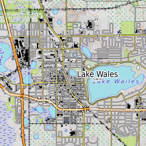 OpenTopoMap map of Crystal Lake, FL