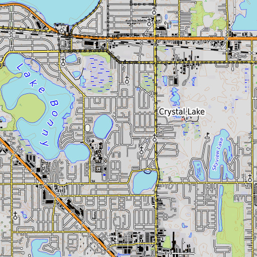 OpenTopoMap map of Crystal Lake Elementary School, FL
