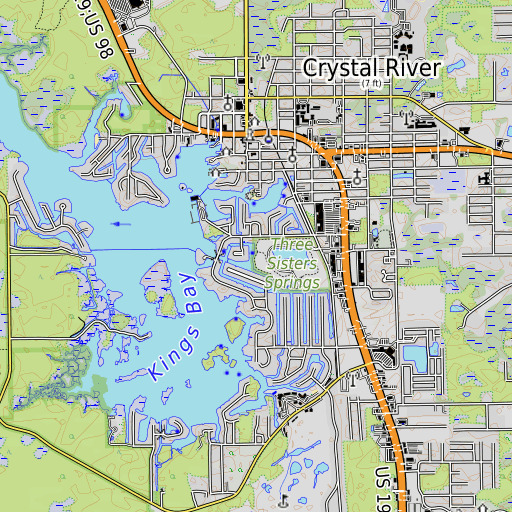 OpenTopoMap map of Crystal Spring, FL