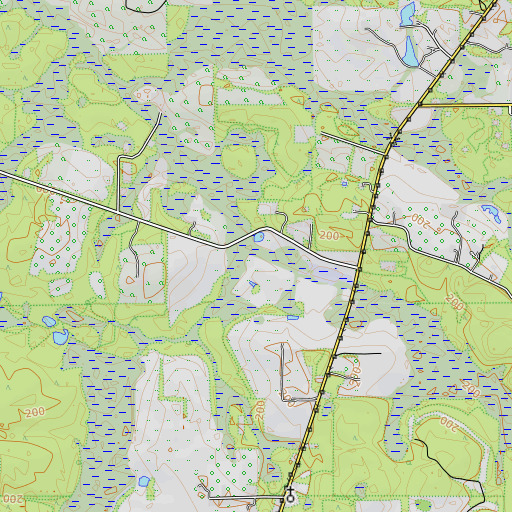 OpenTopoMap map of Cuba Branch, FL