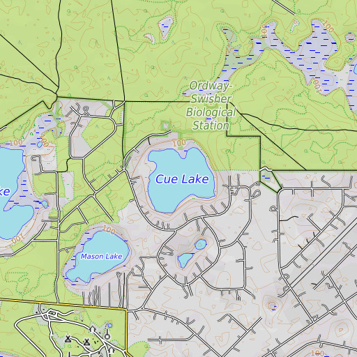 OpenTopoMap map of Cue Lake, FL