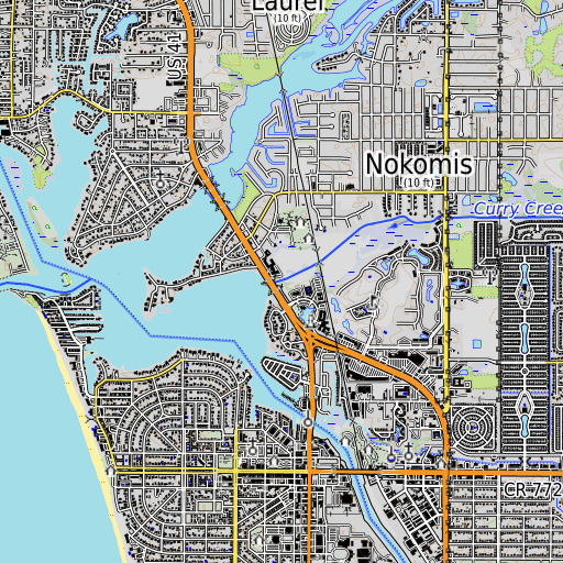 OpenTopoMap map of Curry Creek, FL