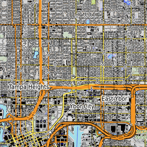 OpenTopoMap map of Cuscaden Park, FL