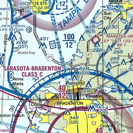 FAA VFR chart of Custer Bayou, FL