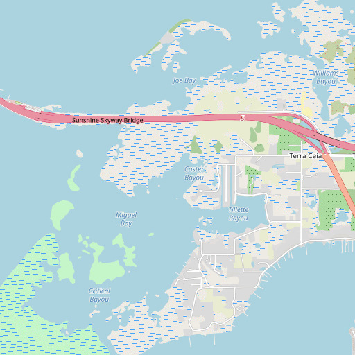 OpenStreetMap map of Custer Bayou, FL