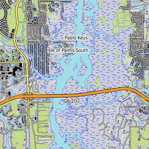 OpenTopoMap map of Cut Creek, FL