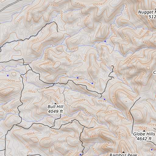 OpenTopoMap map of Coyote Spring, AZ