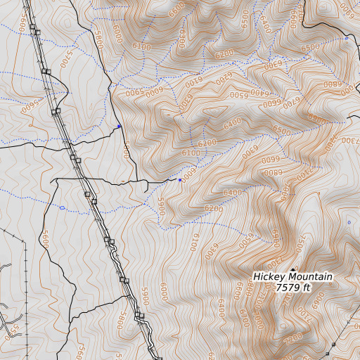 OpenTopoMap map of Coyote Spring, AZ