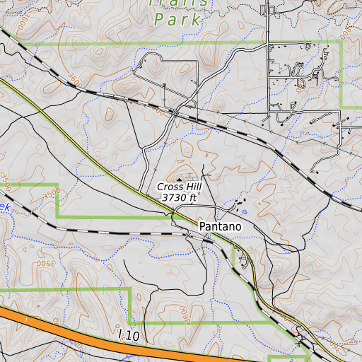 OpenTopoMap map of Cross Hill, AZ