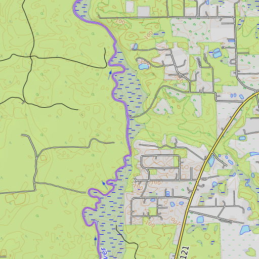 OpenTopoMap map of Dunn Creek, FL