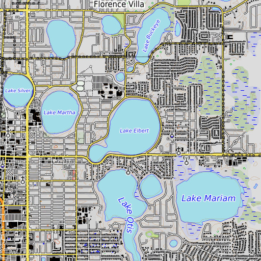 OpenTopoMap map of Lake Elbert, FL