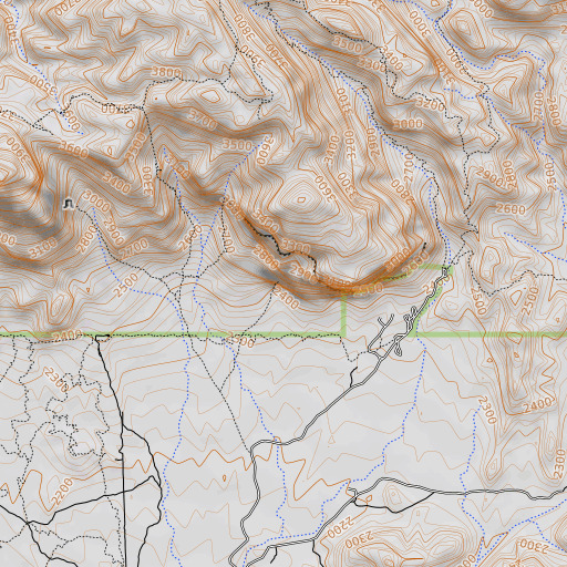 OpenTopoMap map of Dacite Cliffs Mine, AZ