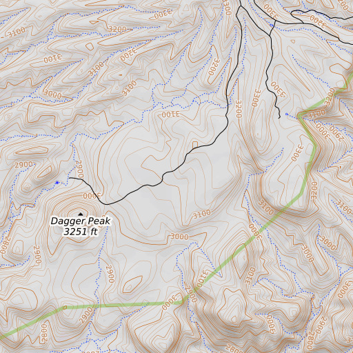 OpenTopoMap map of Dagger Basin, AZ