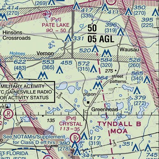 FAA VFR chart of Gap Branch, FL