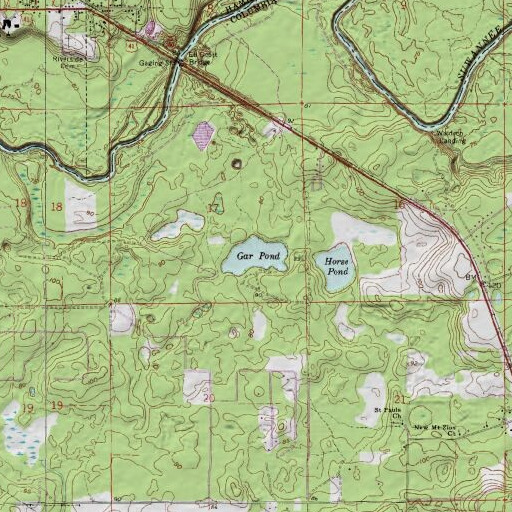 USGS 24K topo map of Gar Pond, FL