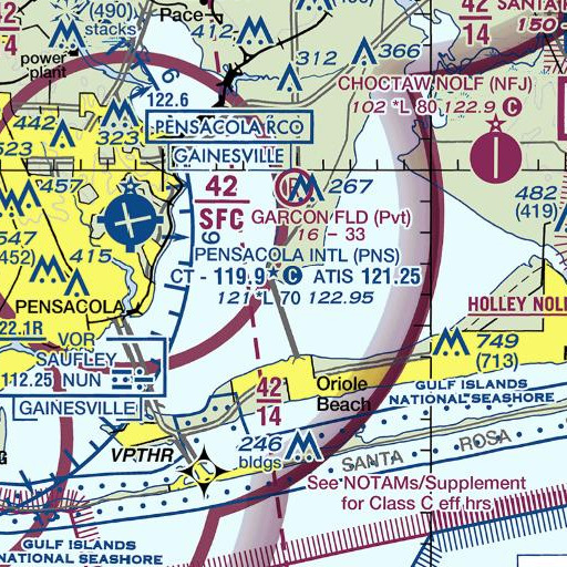 FAA VFR chart of Garcon Point, FL