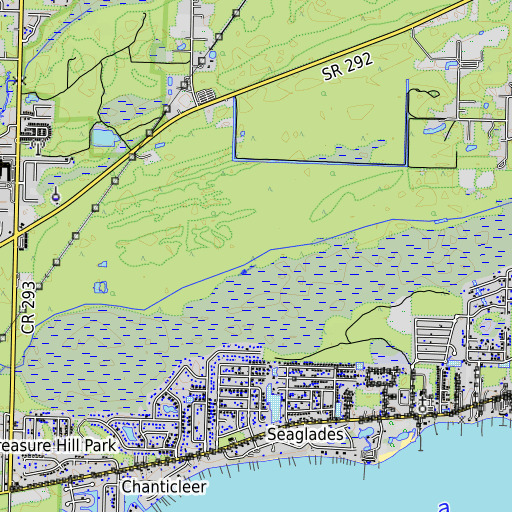 OpenTopoMap map of Garcon Swamp, FL