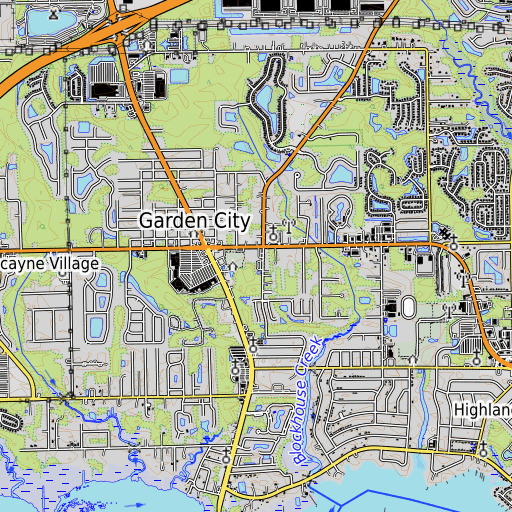 OpenTopoMap map of Garden City Elementary School, FL
