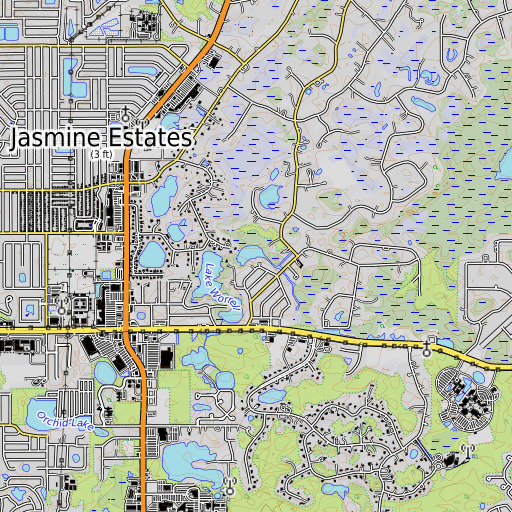 OpenTopoMap map of Garden Lake, FL