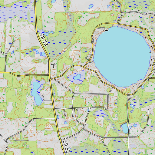OpenTopoMap map of Garden Pond, FL