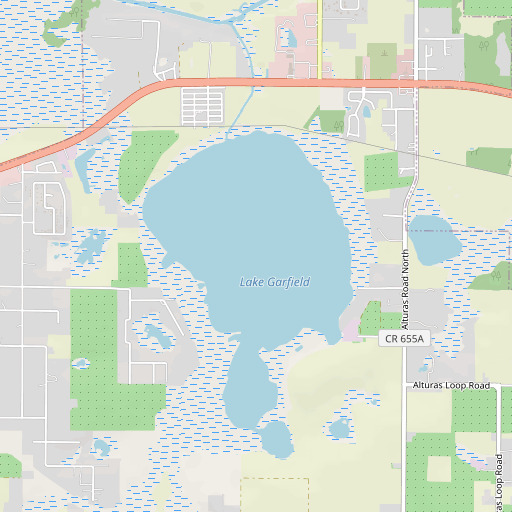 OpenStreetMap map of Lake Garfield, FL